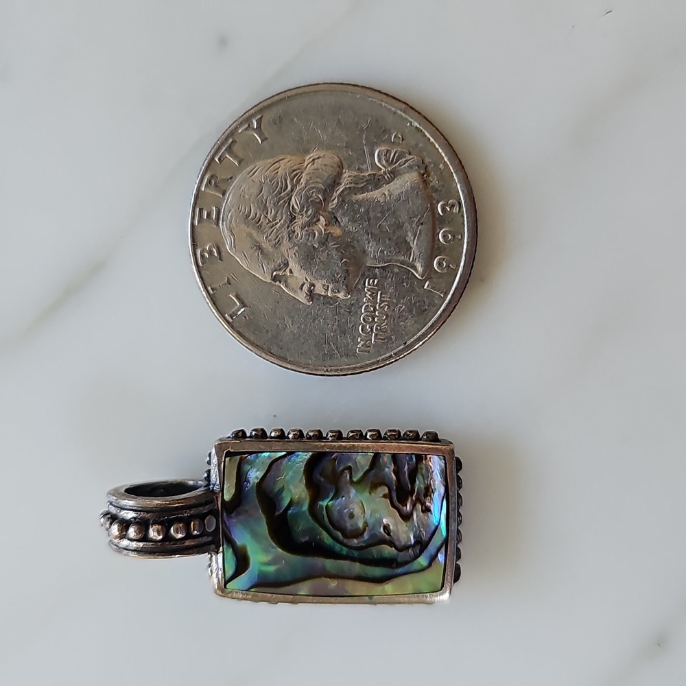Abalone Shell Filigree Back Pendant - Picture 8 of 8